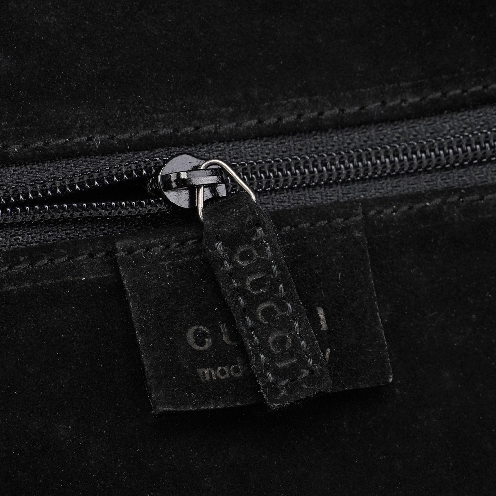 Gucci 001 4403 Black Lizard Embossed Tote Bag