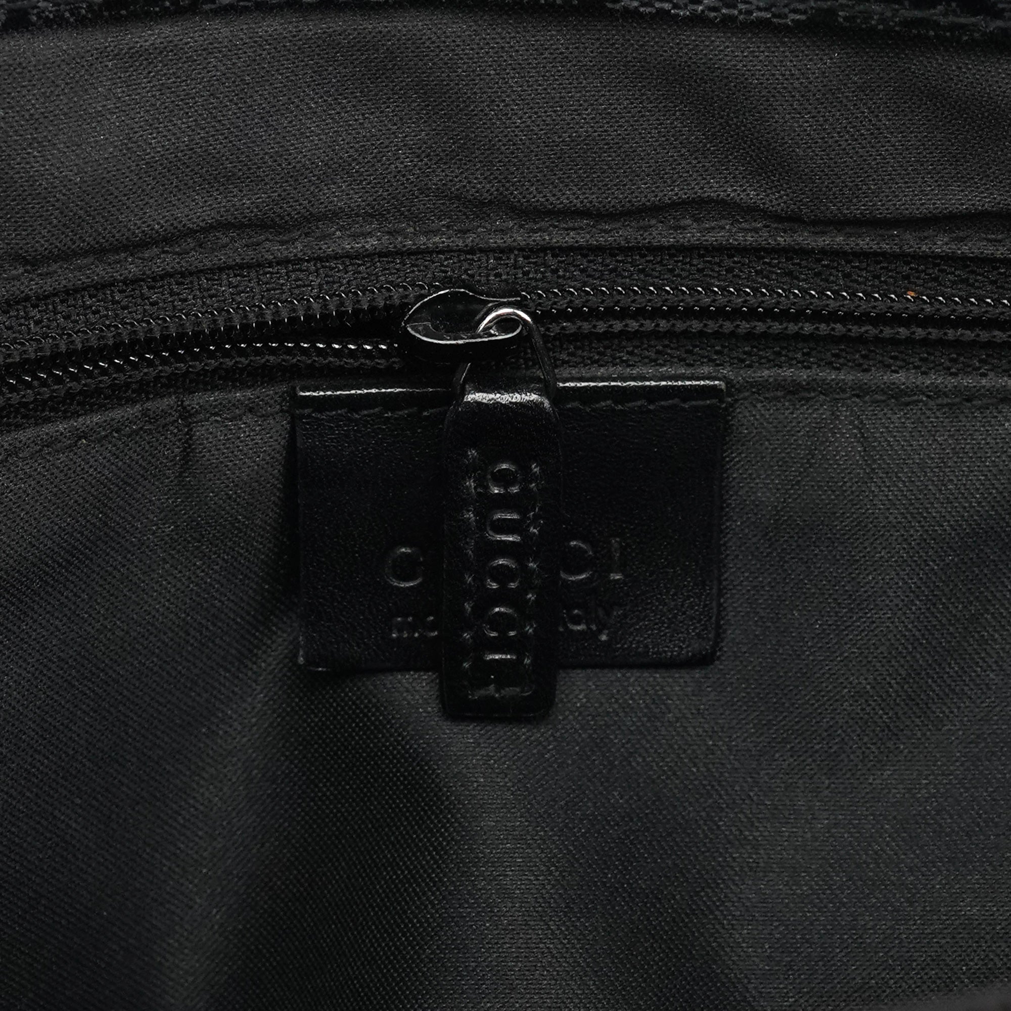 Gucci 002 1010 Anthracite GG Bamboo Tote Bag
