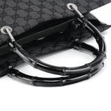 Gucci 002 1010 Anthracite GG Bamboo Tote Bag