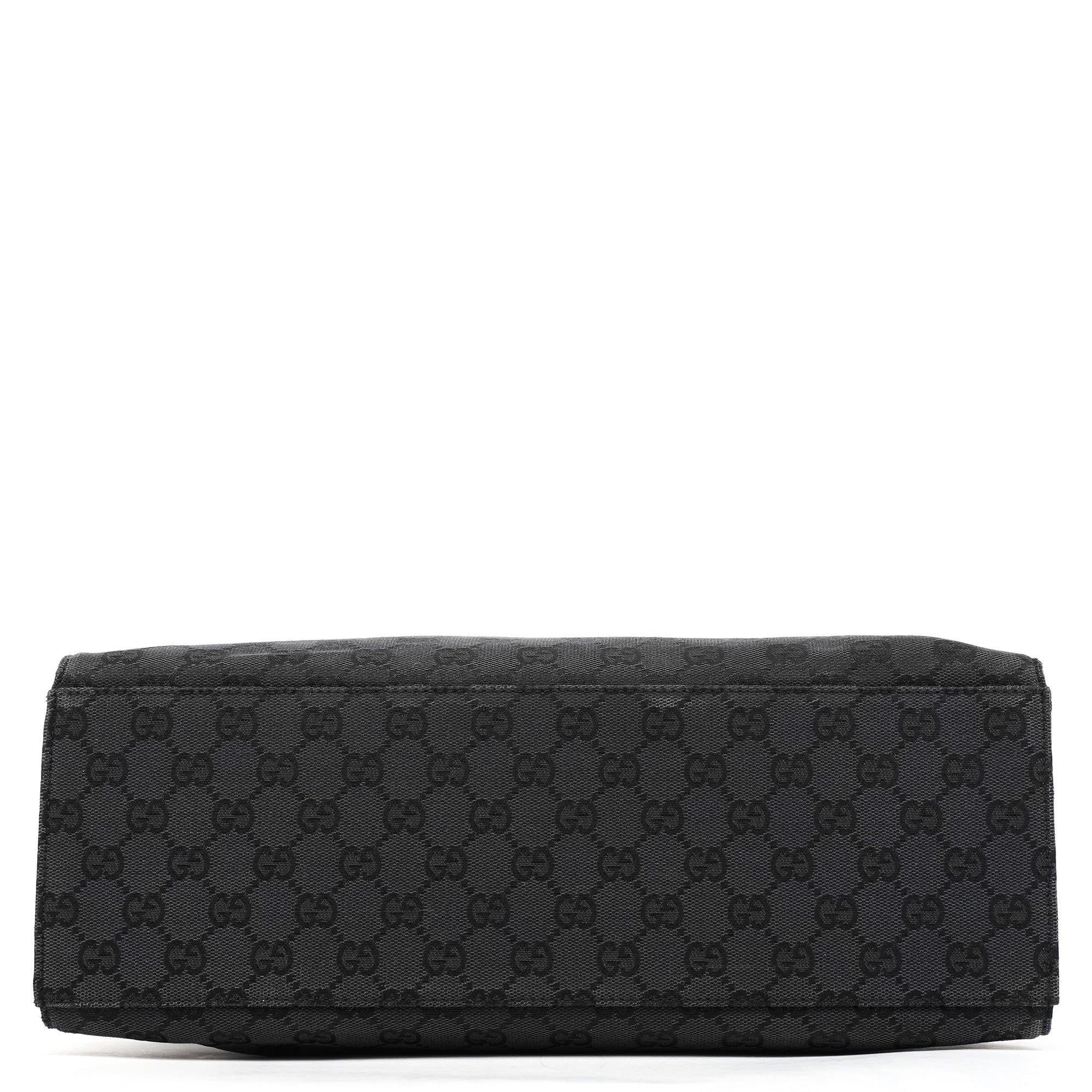 Gucci 002 1010 Anthracite GG Bamboo Tote Bag