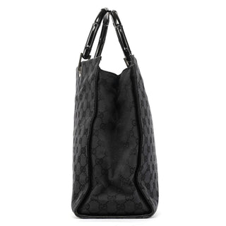 Gucci 002 1010 Anthracite GG Bamboo Tote Bag