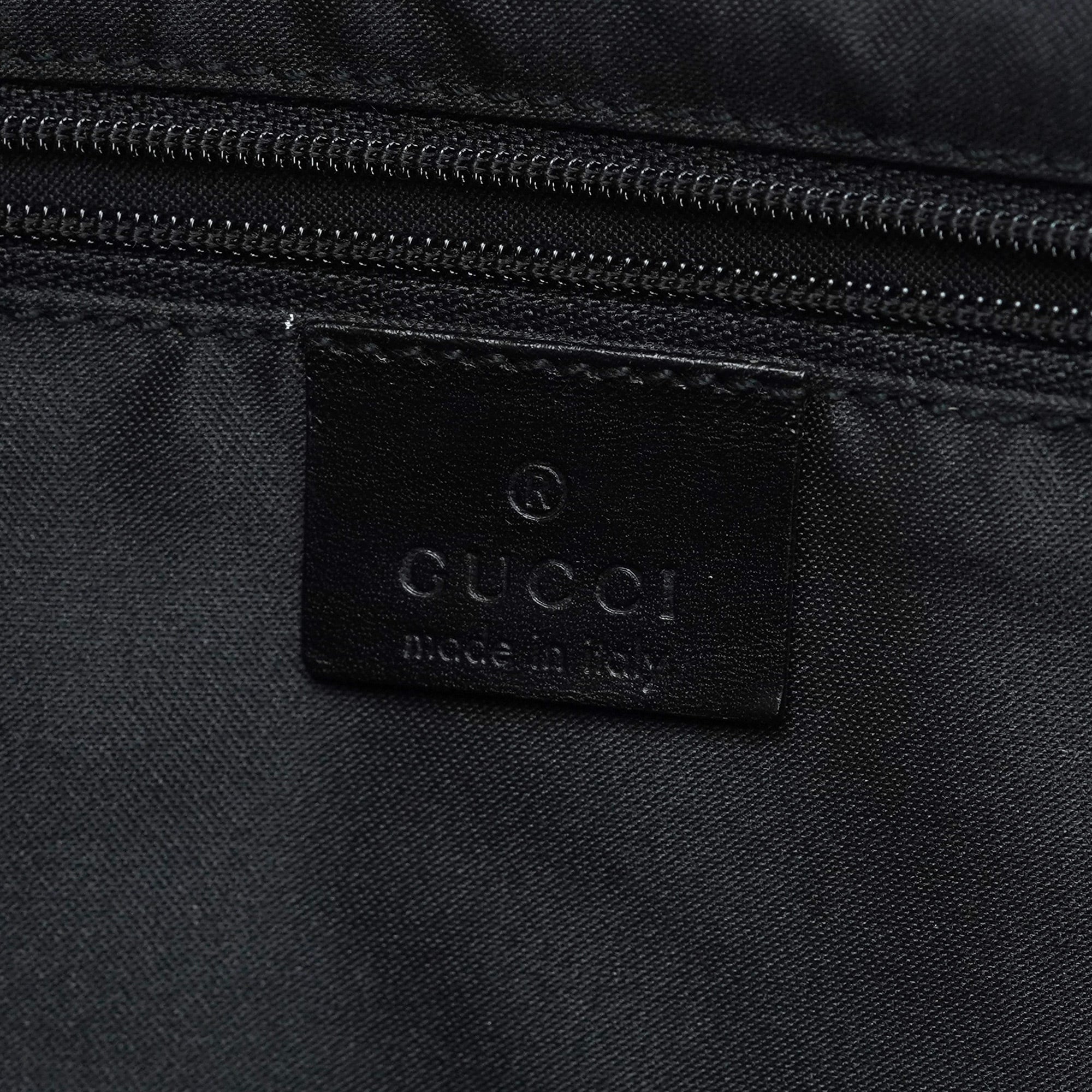 Gucci 002 1010 Anthracite GG Bamboo Tote Bag