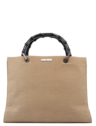 Gucci 002 1010 Beige Bamboo Tote Bag