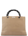 Gucci 002 1010 Beige Bamboo Tote Bag