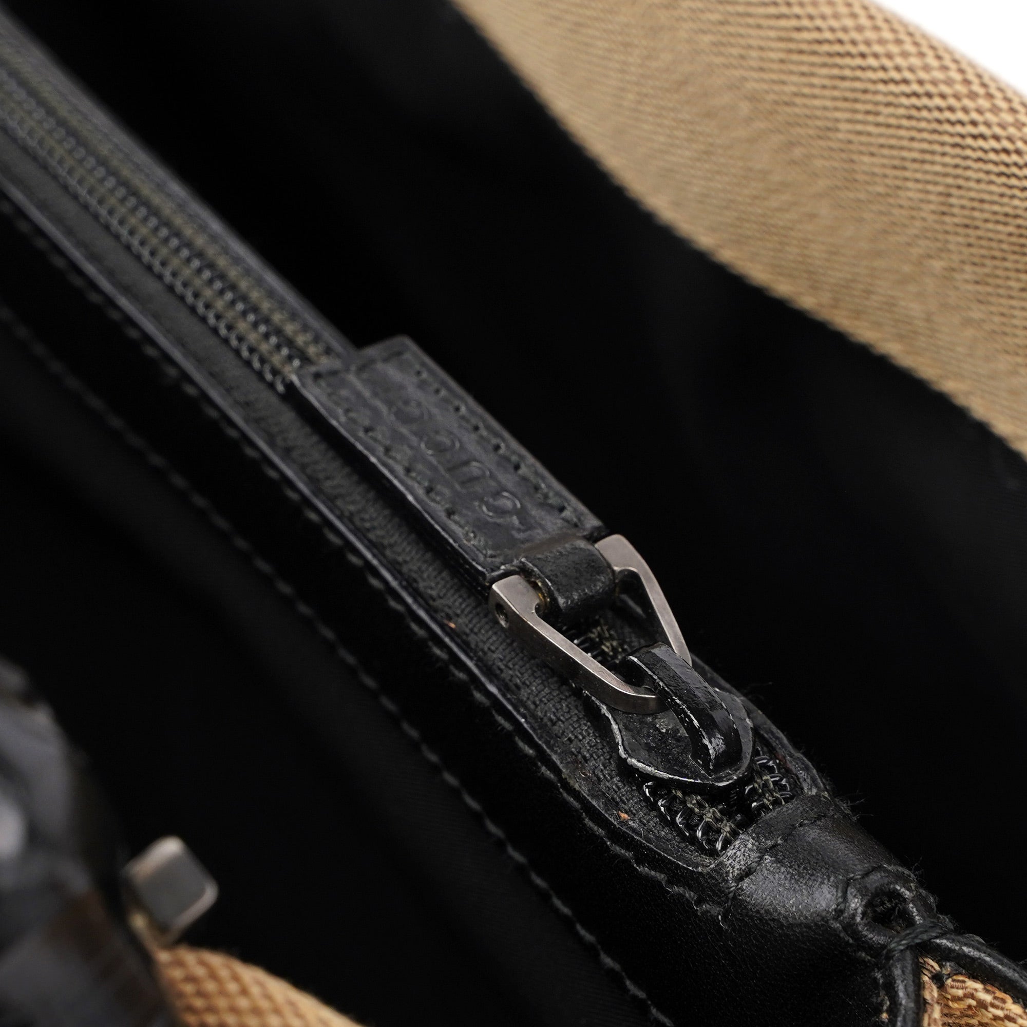 Gucci 002 1010 Sac cabas Bamboo en toile beige