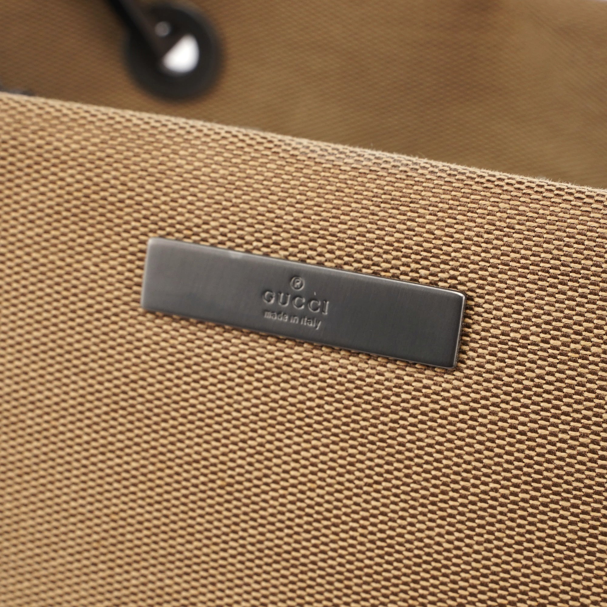 Gucci 002 1010 Sac cabas Bamboo en toile beige