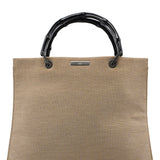 Gucci 002 1010 Beige Canvas Bamboo Tote Bag