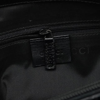 Gucci 002 1010 Black Canvas Bamboo Tote Bag