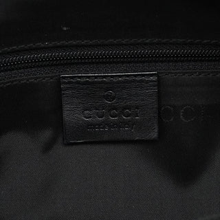 Gucci 002 1010 Black Canvas Bamboo Tote Bag