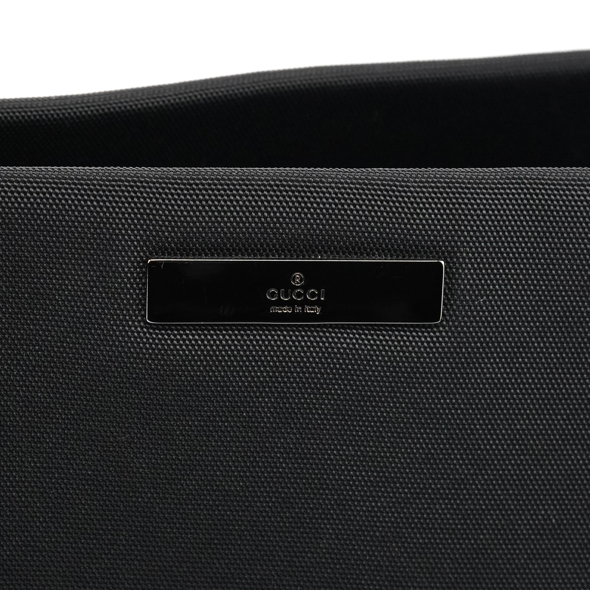 Gucci 002 1010 Black Canvas Bamboo Tote Bag