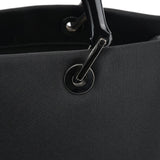 Gucci 002 1010 Black Canvas Bamboo Tote Bag