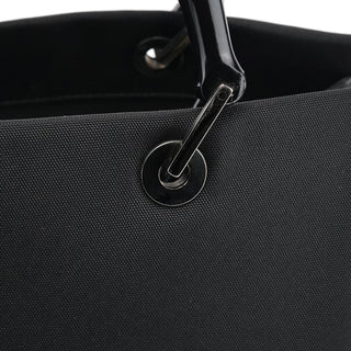 Gucci 002 1010 Black Canvas Bamboo Tote Bag