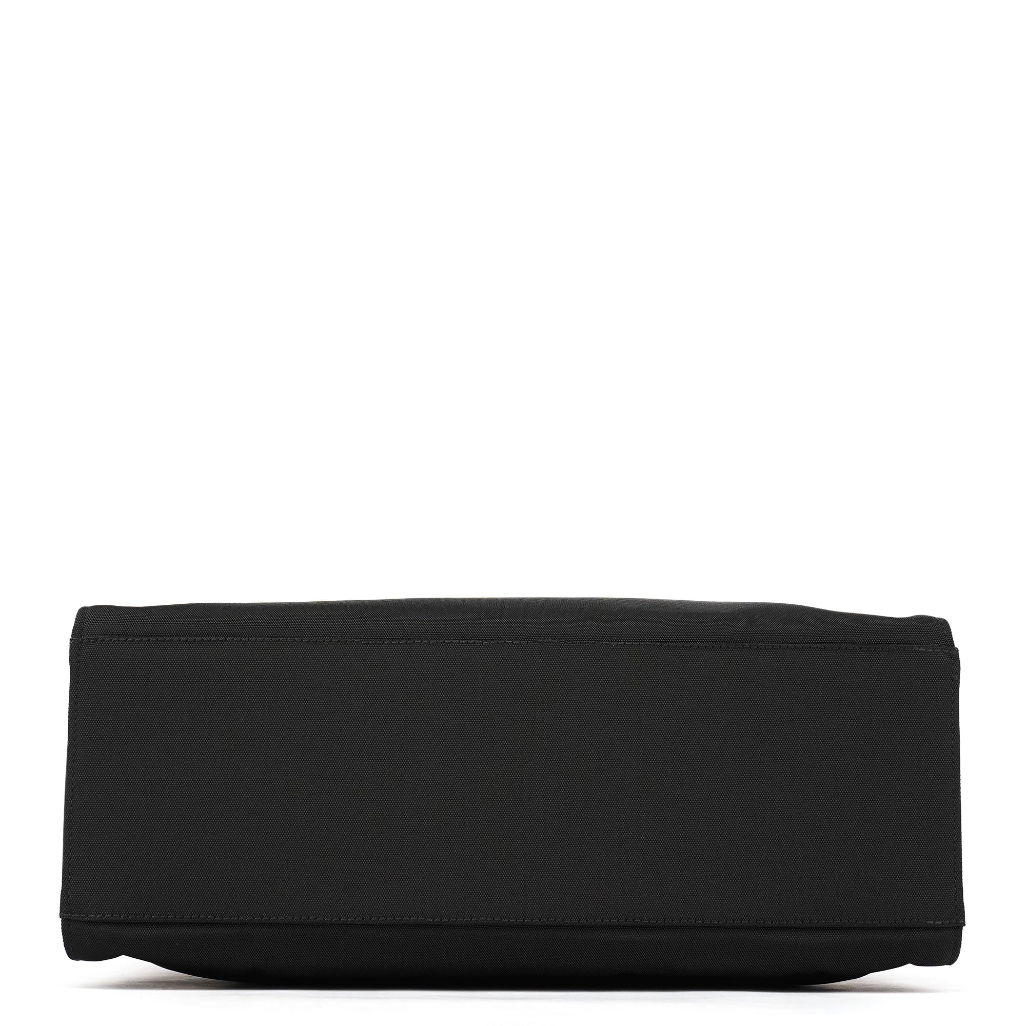 Gucci 002 1010 Black Canvas Bamboo Tote Bag