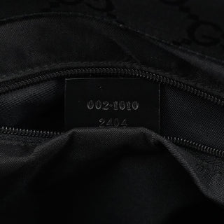 Gucci 002 1010 Black GG Bamboo Tote Bag