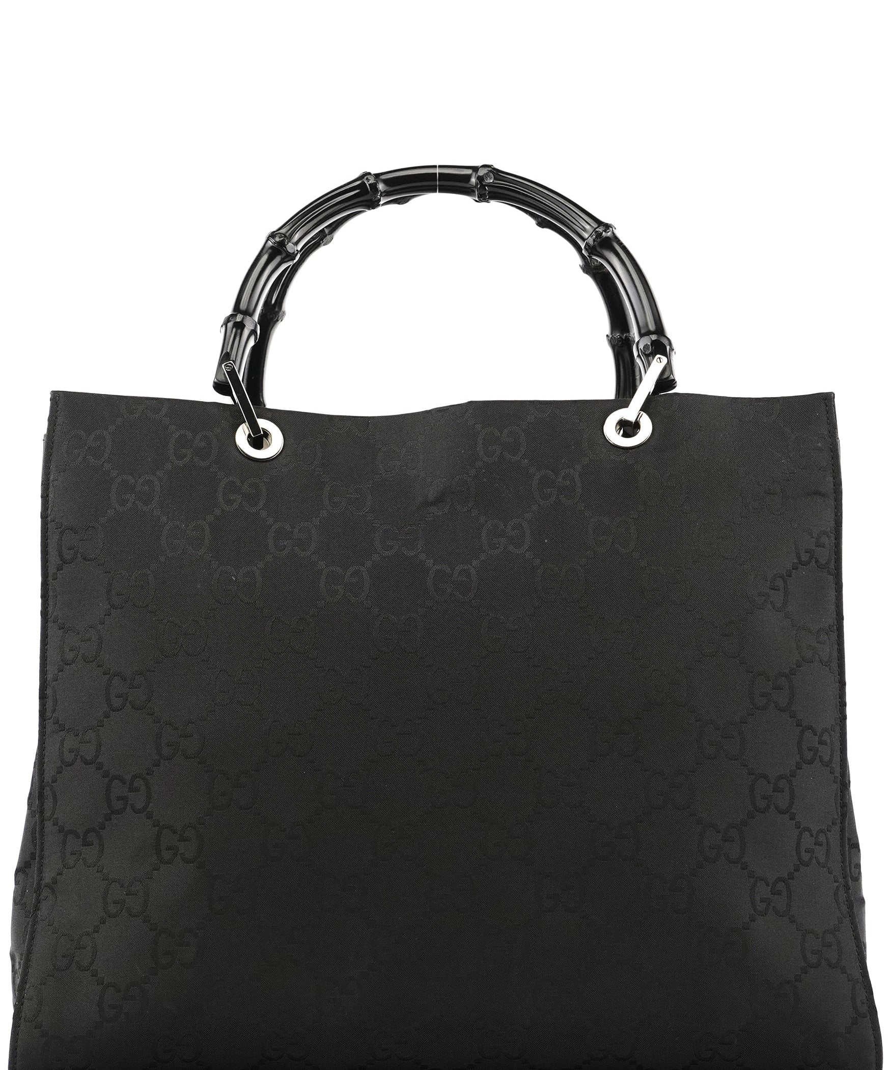 Gucci 002 1010 Black GG Bamboo Tote bag
