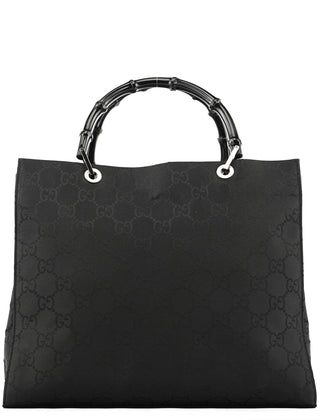 Gucci 002 1010 Black GG Bamboo Tote bag