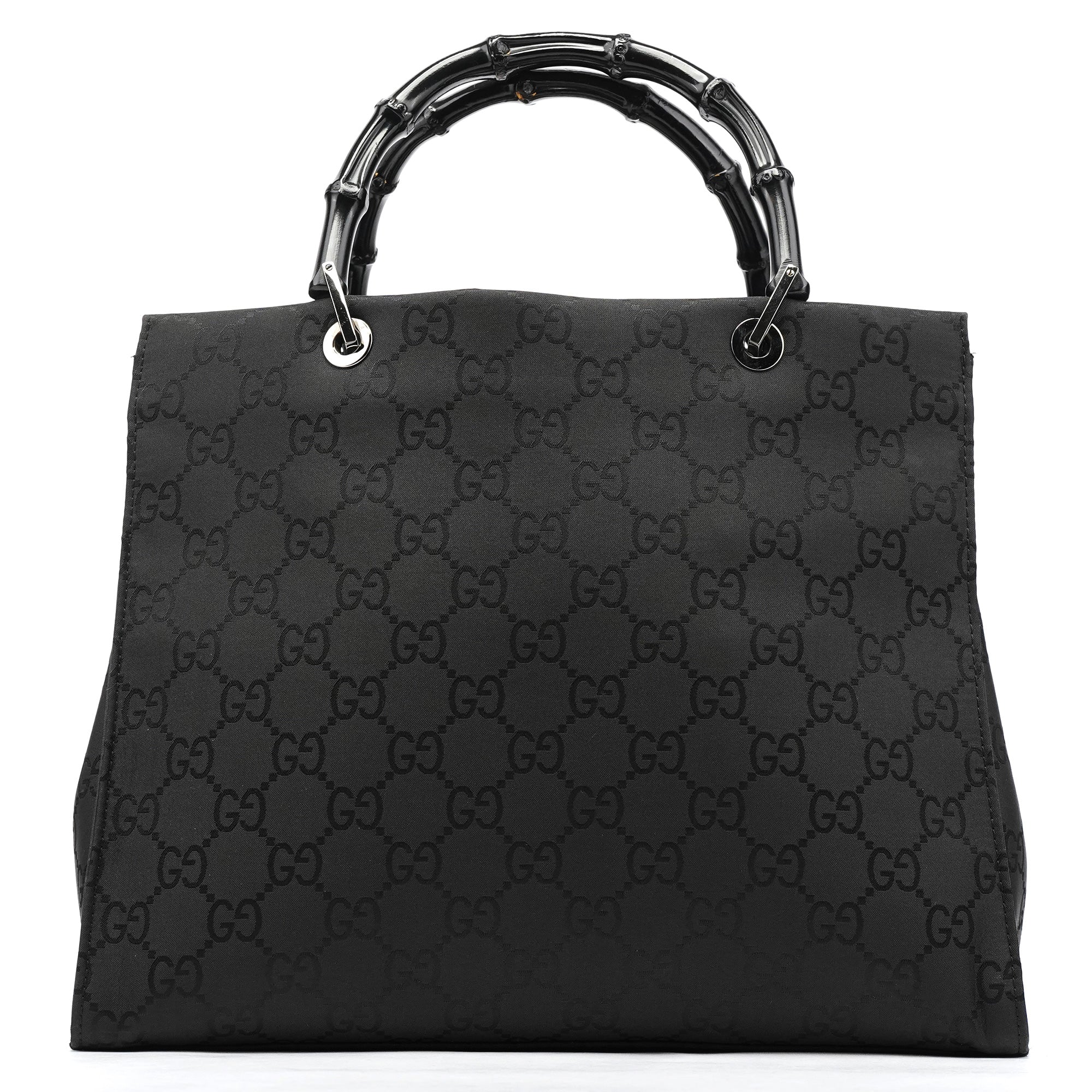 Gucci 002 1010 Sac cabas GG Bamboo en nylon GG noir