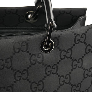 Gucci 002 1010 Black GG Bamboo Tote Bag