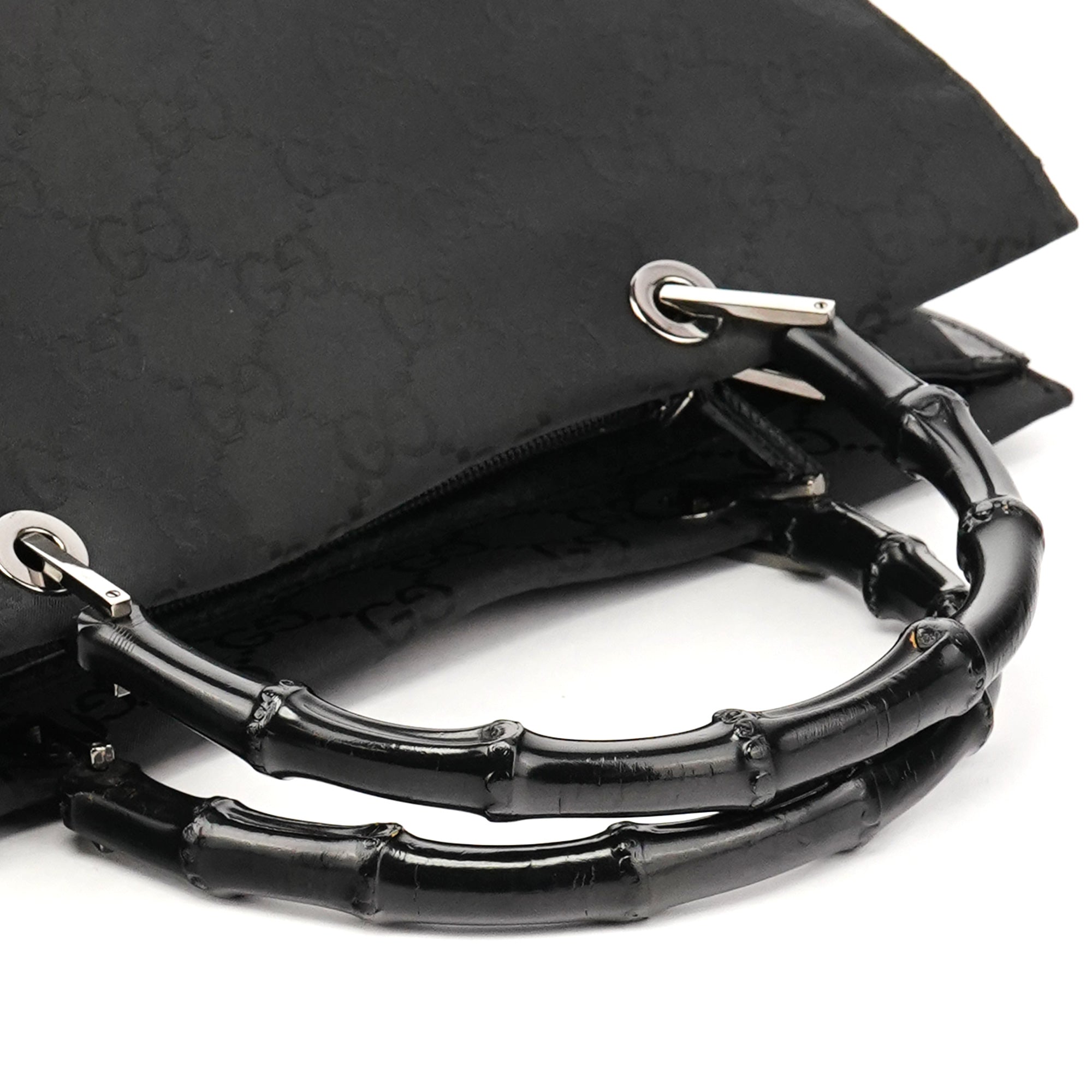 Gucci 002 1010 Sac cabas GG Bamboo en nylon GG noir