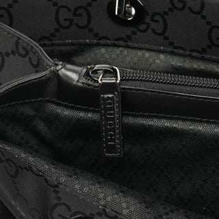 Gucci 002 1010 Black GG Bamboo Tote Bag