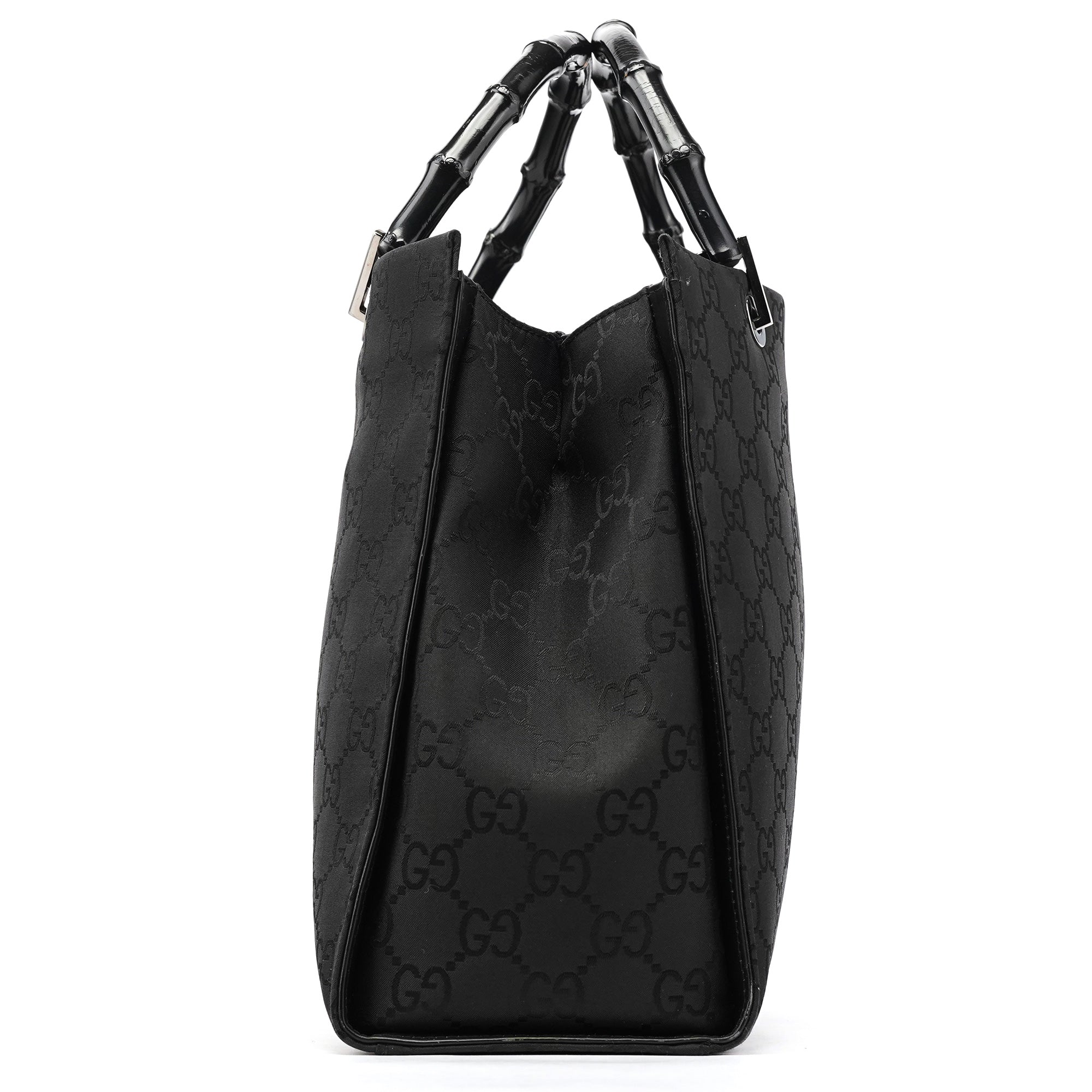 Gucci 002 1010 Sac cabas GG Bamboo en nylon GG noir