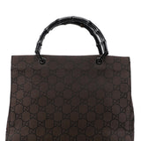 Gucci 002 1010 Brown GG Bamboo Tote Bag
