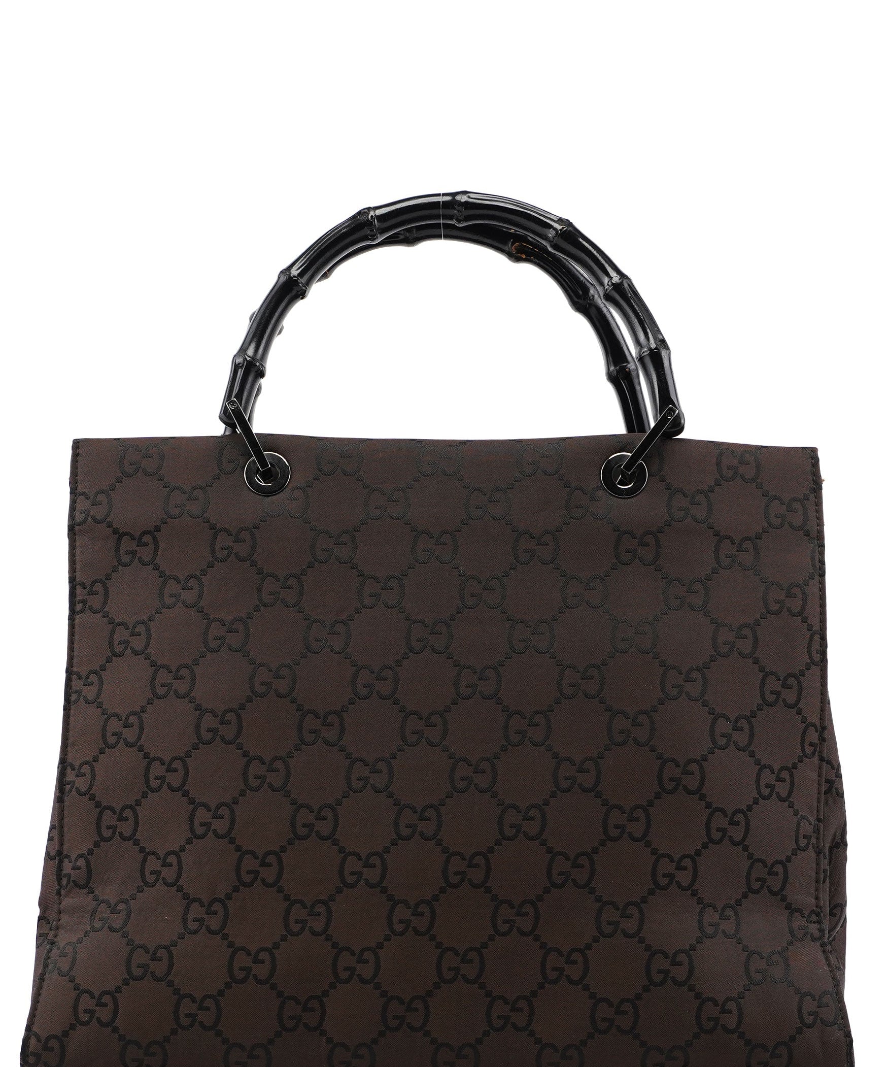 Gucci 002 1010 Brown GG Bamboo Tote Bag