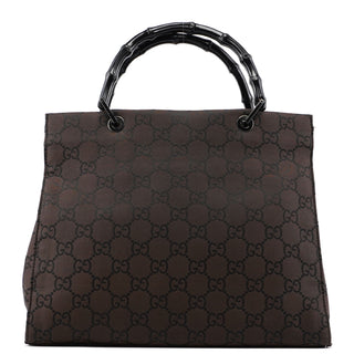 Gucci 002 1010 Brown GG Bamboo Tote Bag