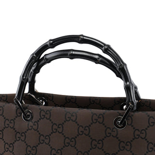 Gucci 002 1010 Brown GG Bamboo Tote Bag