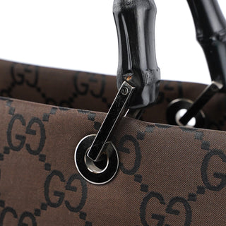 Gucci 002 1010 Brown GG Bamboo Tote Bag