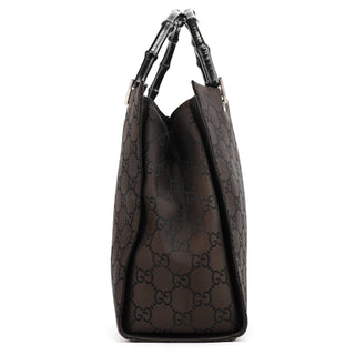 Gucci 002 1010 Brown GG Canvas Bamboo Tote Bag