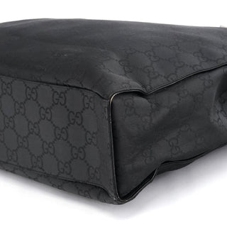Gucci 002 1015 Black GG Bamboo Tote Bag