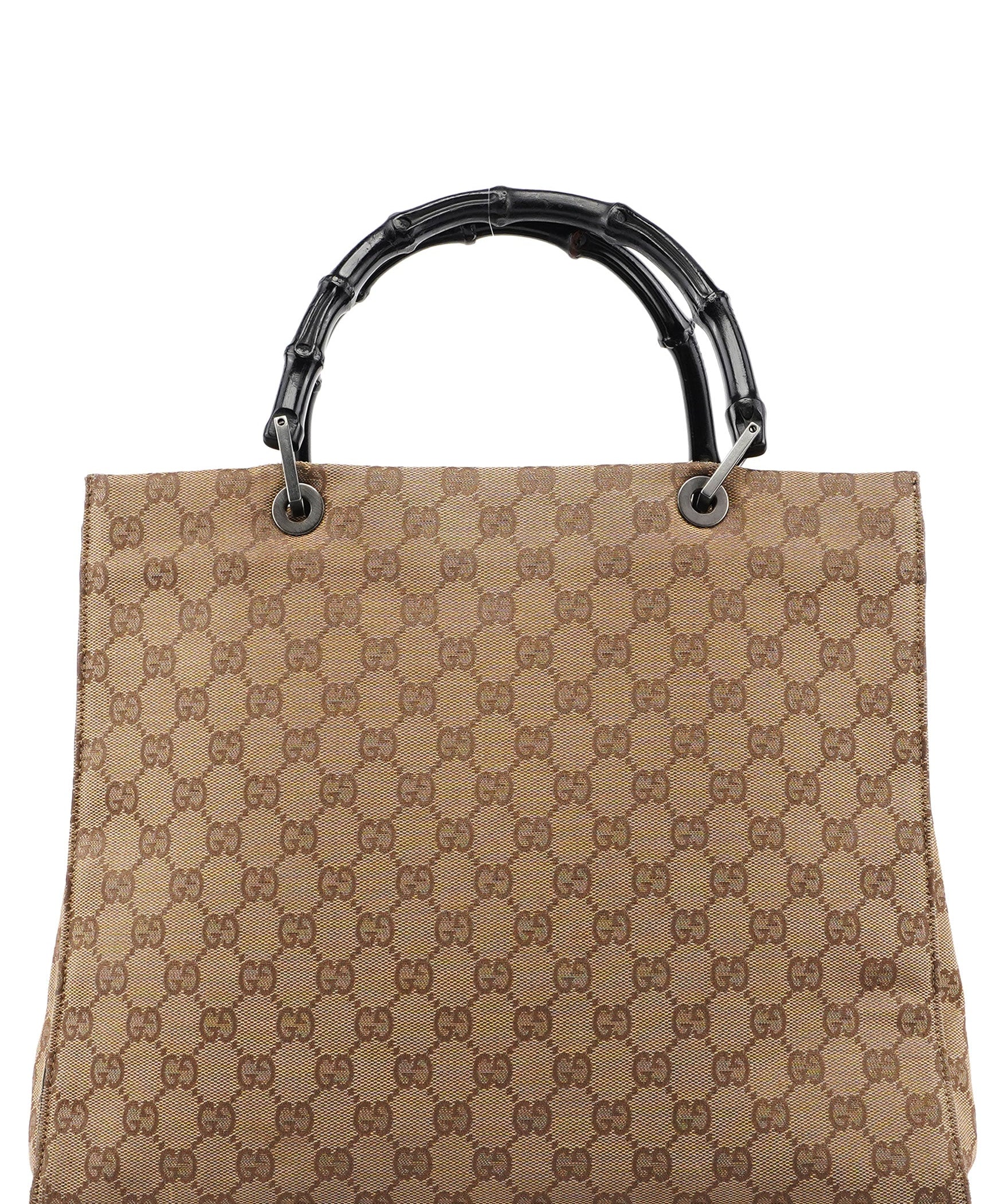 Gucci 002 1016 Beige GG Bamboo Tote Bag