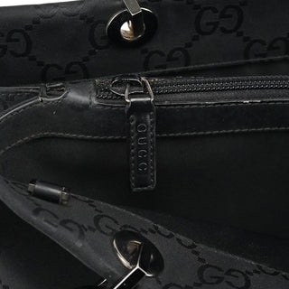 Gucci 002 1016 Black GG Bamboo Tote Bag