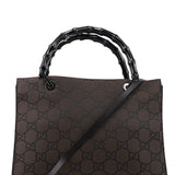 Gucci 002 1016 Brown GG Bamboo 2-Way Tote