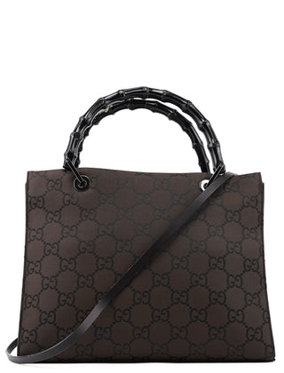 Gucci 002 1016 Brown GG Bamboo 2-Way Tote