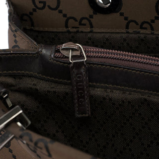 Gucci 002 1016 Brown GG Bamboo Tote Bag