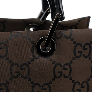 Gucci 002 1016 Brown GG Bamboo Tote Bag