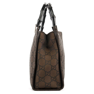Gucci 002 1016 Brown GG Bamboo Tote Bag
