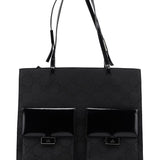 Gucci 002 1021 Black GG Dual Pocket Tote Bag