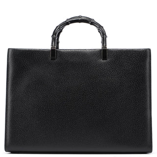 Gucci 002 1034 Black Leather Bamboo 2-Way Tote Bag