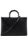 Gucci 002 1034 Black Leather Bamboo 2-Way Tote Bag