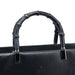 Gucci 002 1034 Black Leather Bamboo 2-Way Tote Bag