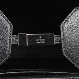 Gucci 002 1034 Black Leather Bamboo Tote Bag