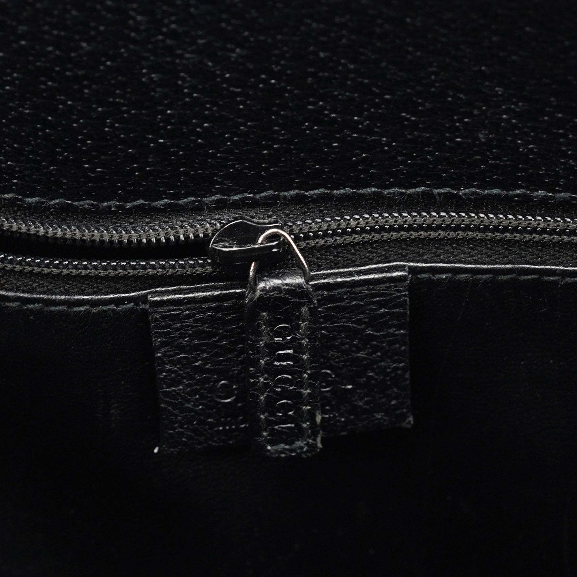 Gucci 002 1034 Black Leather Bamboo Tote Bag