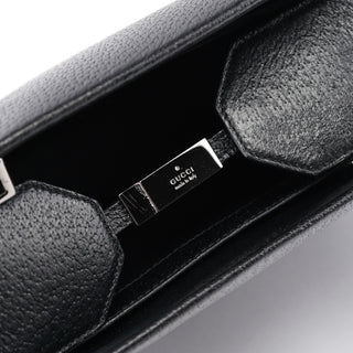 Gucci 002 1035 Black Leather Bamboo 2-Way Tote Bag