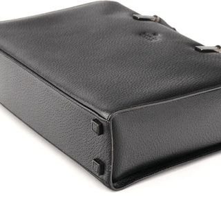 Gucci 002 1035 Black Leather Bamboo Tote Bag