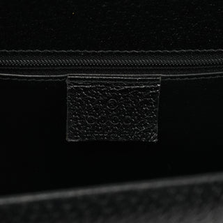 Gucci 002 1035 Black Leather Bamboo Tote Bag
