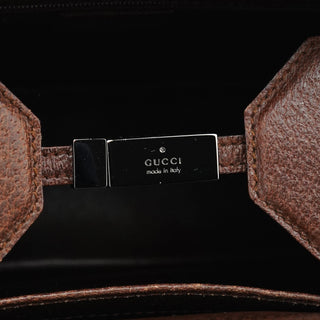 Gucci 002 1035 Brown Leather Bamboo 2-Way Tote Bag