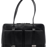 Gucci 002 1045 Black Leather Dual Pocket Tote